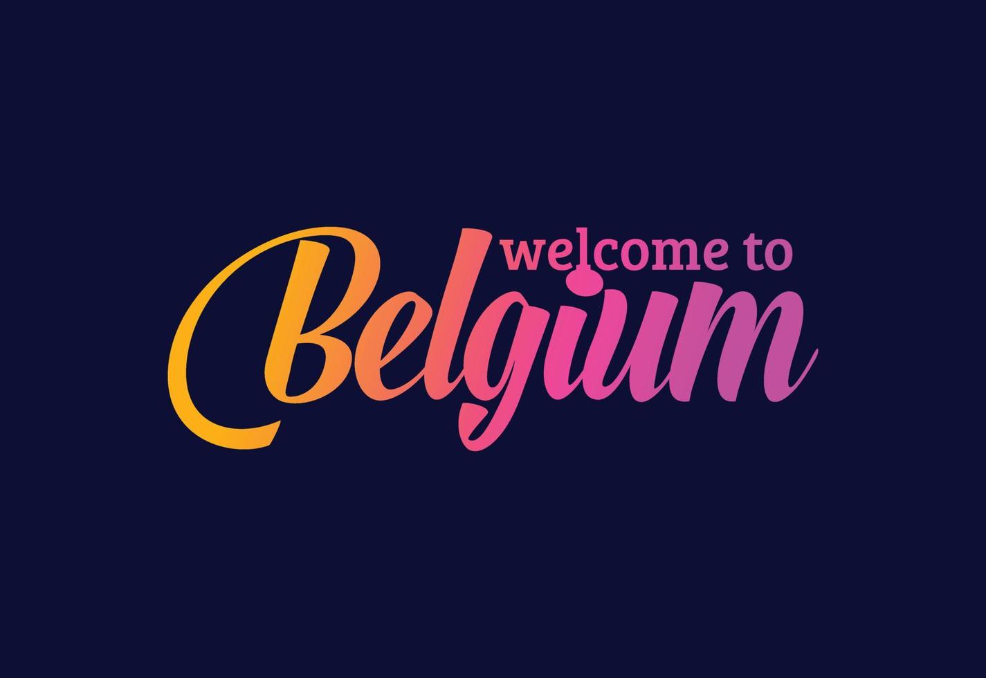 bienvenue en belgique illustration de conception de polices créatives de texte de mot. signe de bienvenue vecteur