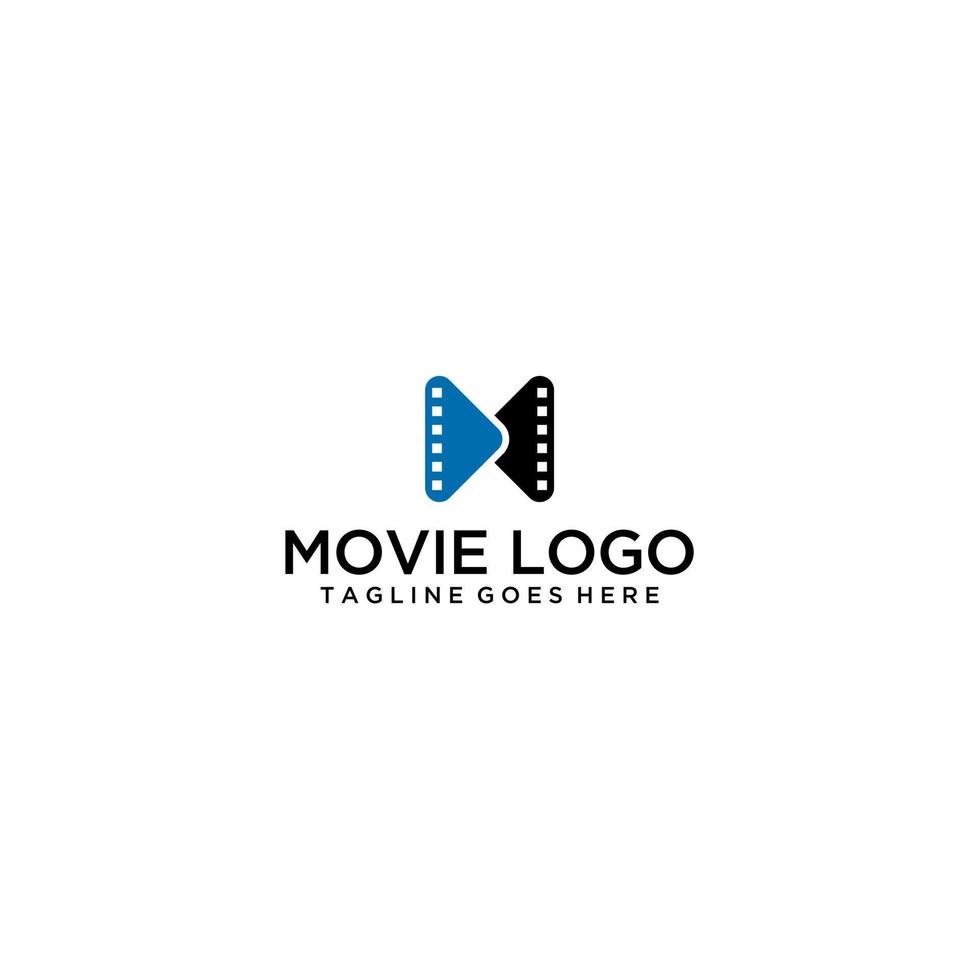 vecteur de conception de logo de film lettre m