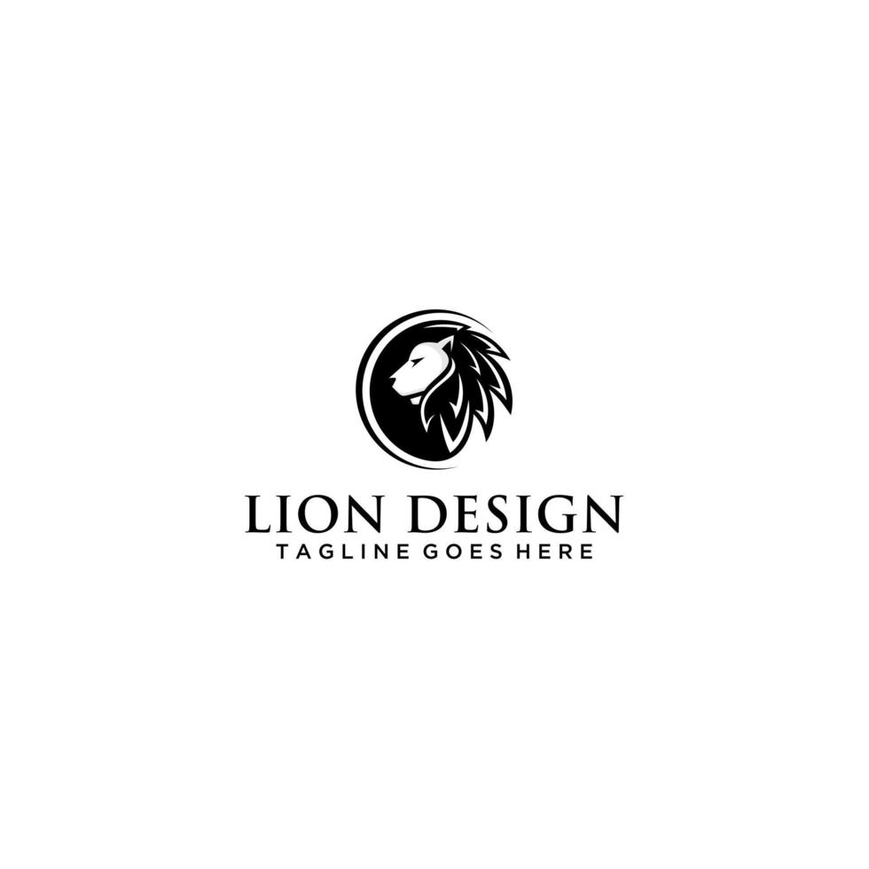 illustration vectorielle de lion logo, conception de l'emblème. vecteur