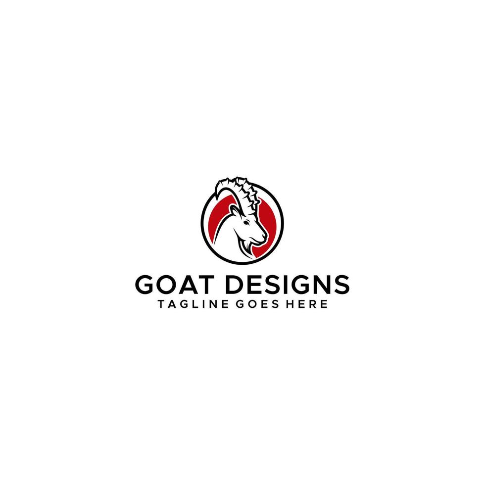vecteur de conception de signe de logo de chèvre