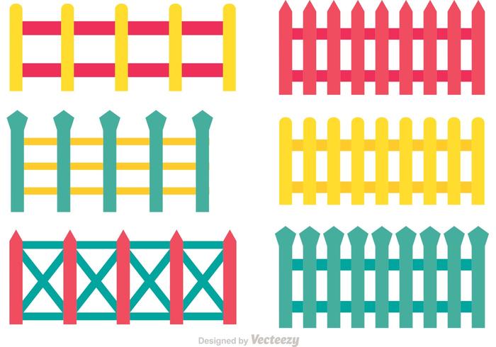 Vecteurs de clôture colorés vecteur