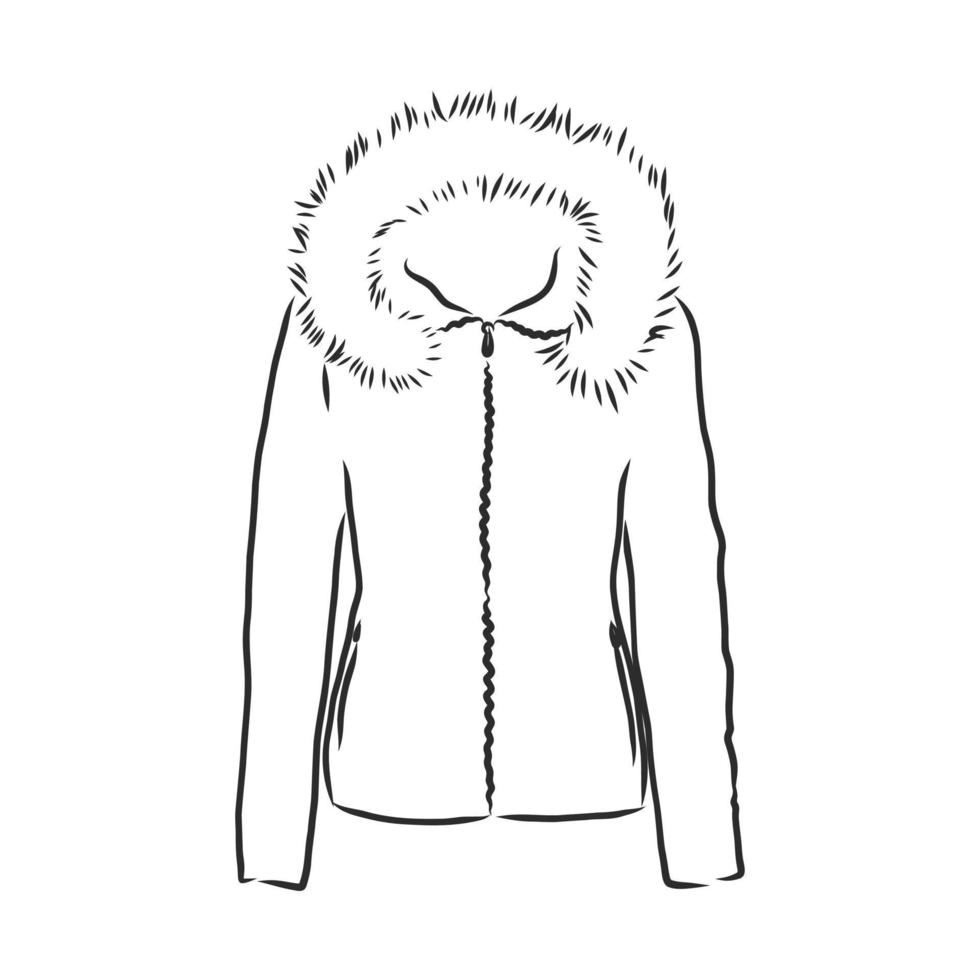 croquis de vecteur de veste manteau d'hiver