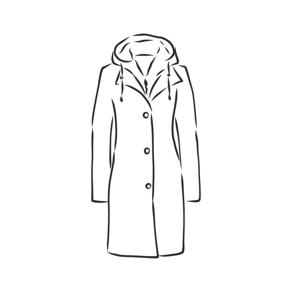 croquis de vecteur de veste manteau d'hiver