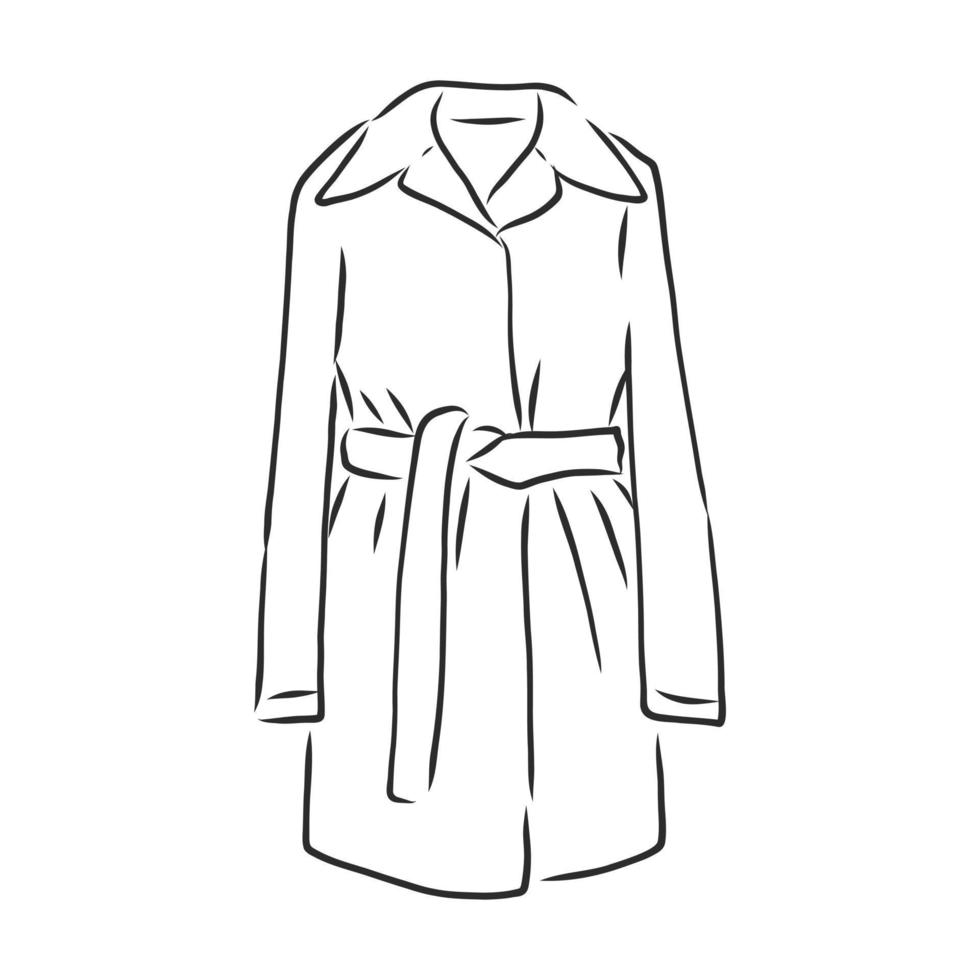 croquis de vecteur de veste manteau d'hiver