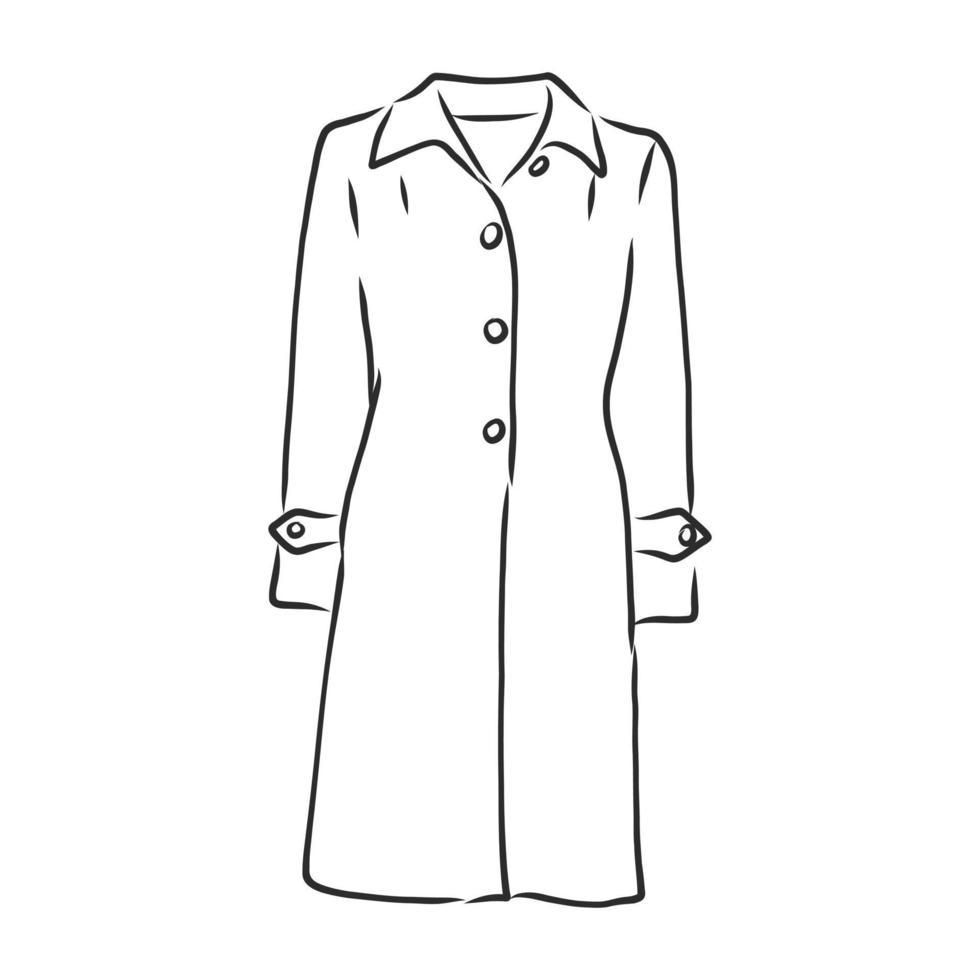 croquis de vecteur de veste manteau d'hiver