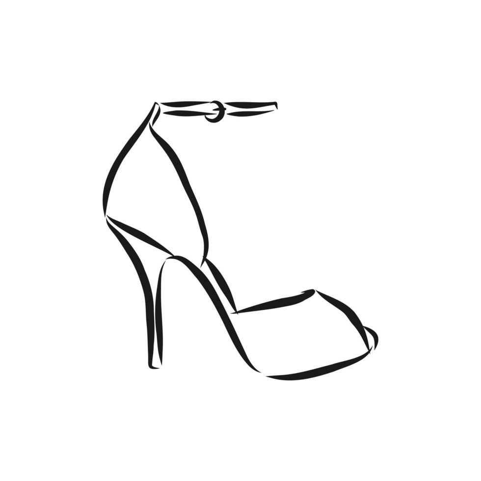 croquis de vecteur de chaussures pour femmes