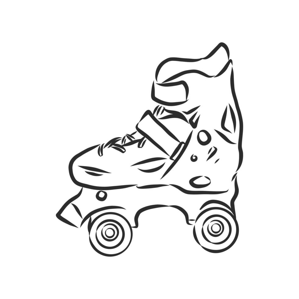 croquis de vecteur de patins à roulettes