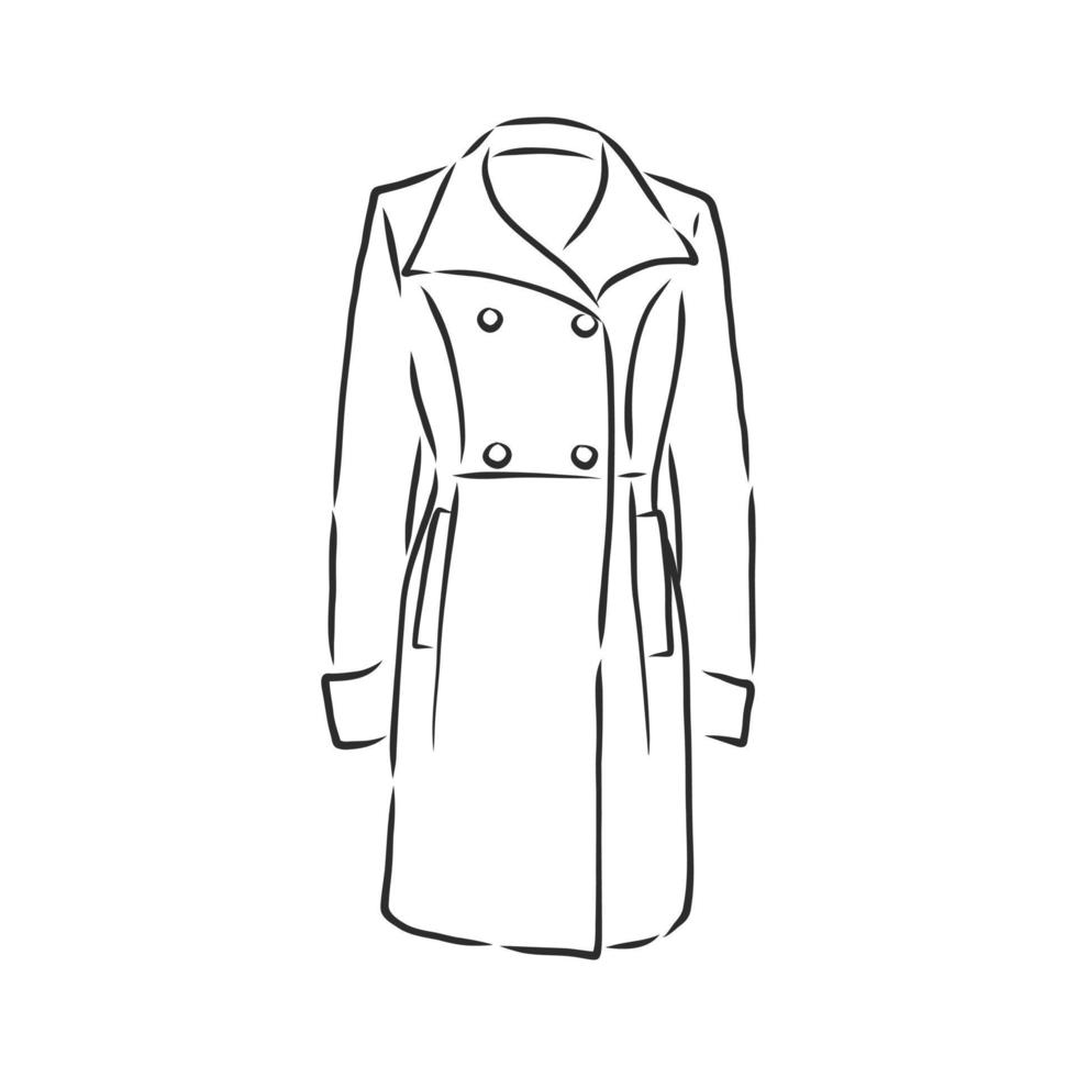 croquis de vecteur de veste manteau d'hiver