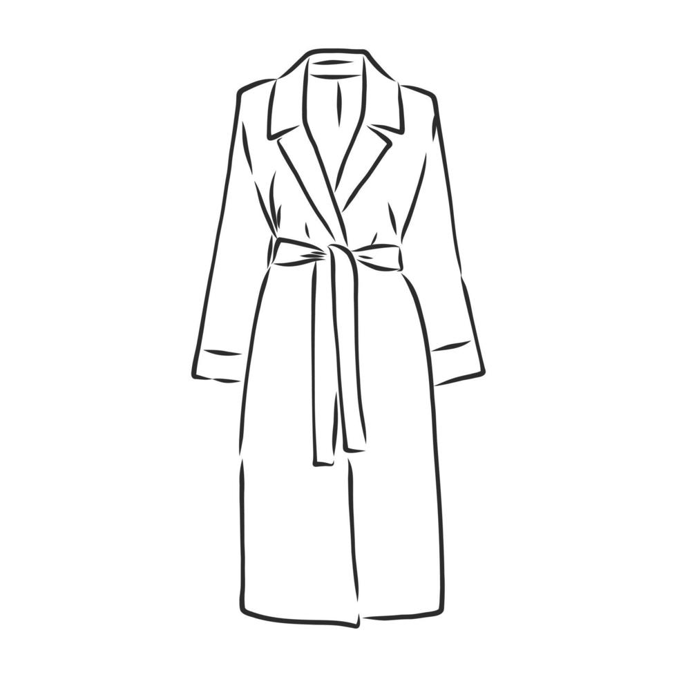 croquis de vecteur de veste manteau d'hiver