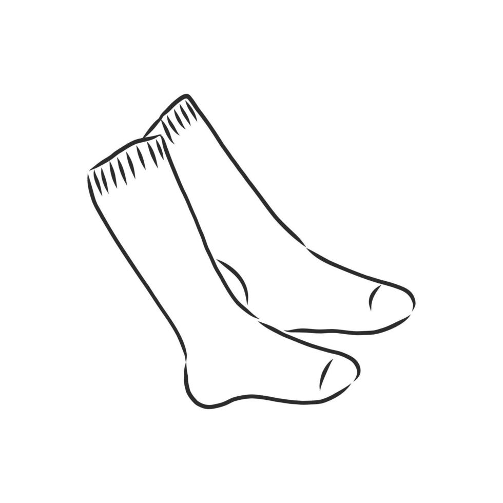 chaussettes de croquis de vecteur