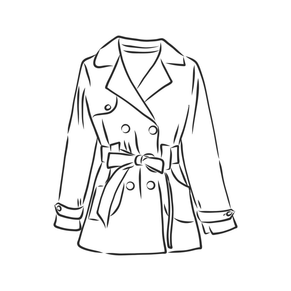 croquis de vecteur de veste manteau d'hiver