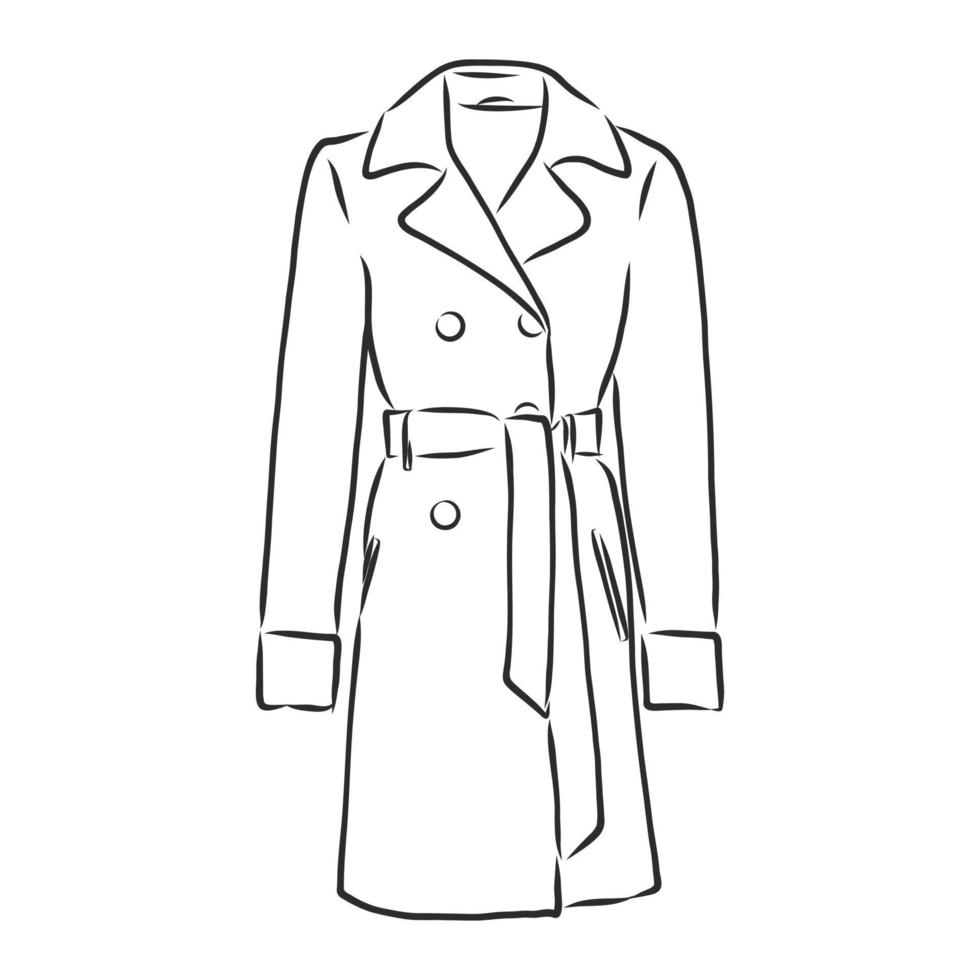 croquis de vecteur de veste manteau d'hiver