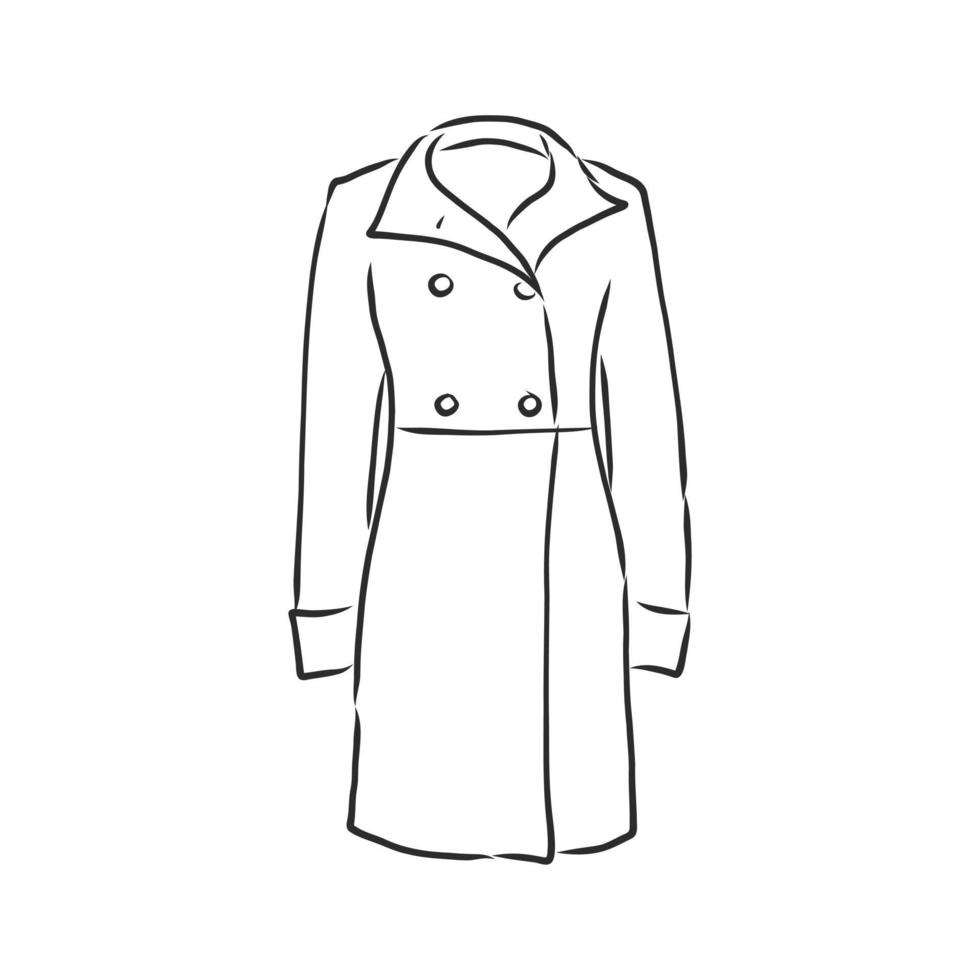 croquis de vecteur de veste manteau d'hiver