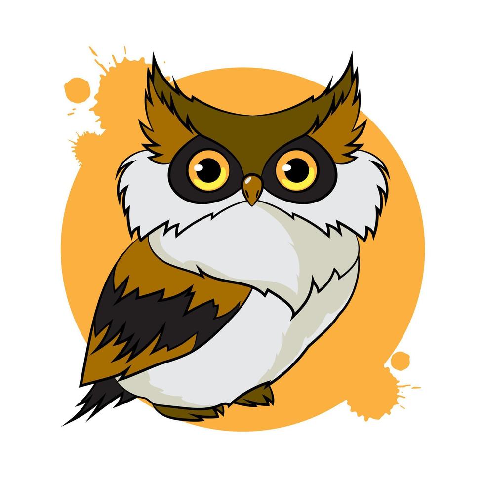 hibou de dessin animé, illustration vectorielle mignon vecteur