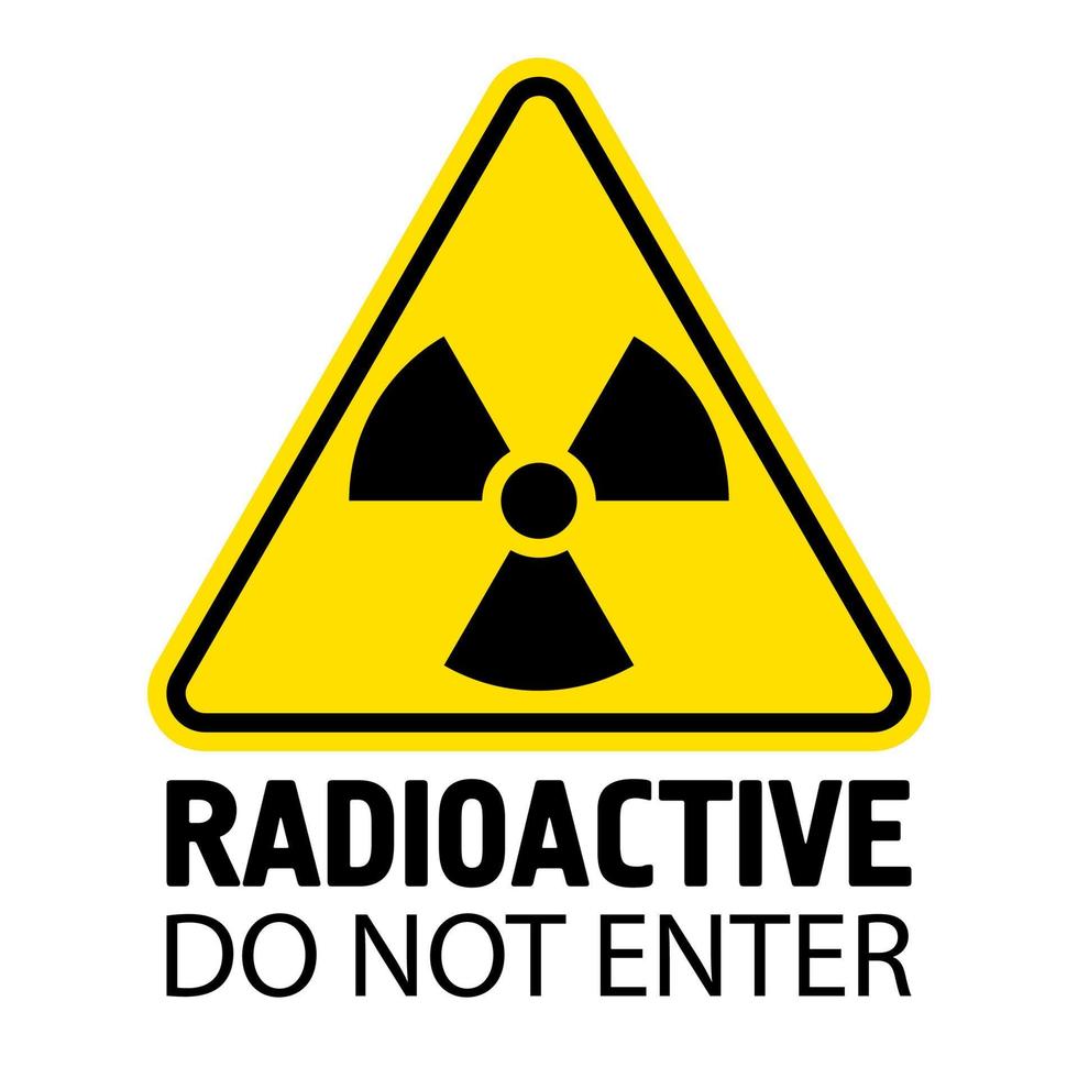 signe de rayonnement. symbole d'avertissement. icône plate de vecteur radioactif