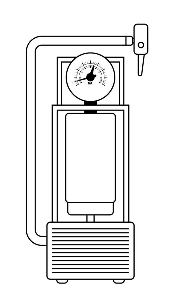 icône de pompe de voiture, compresseur pour gonfler les pneus de voiture. réparation de transport, inspection technique. vecteur