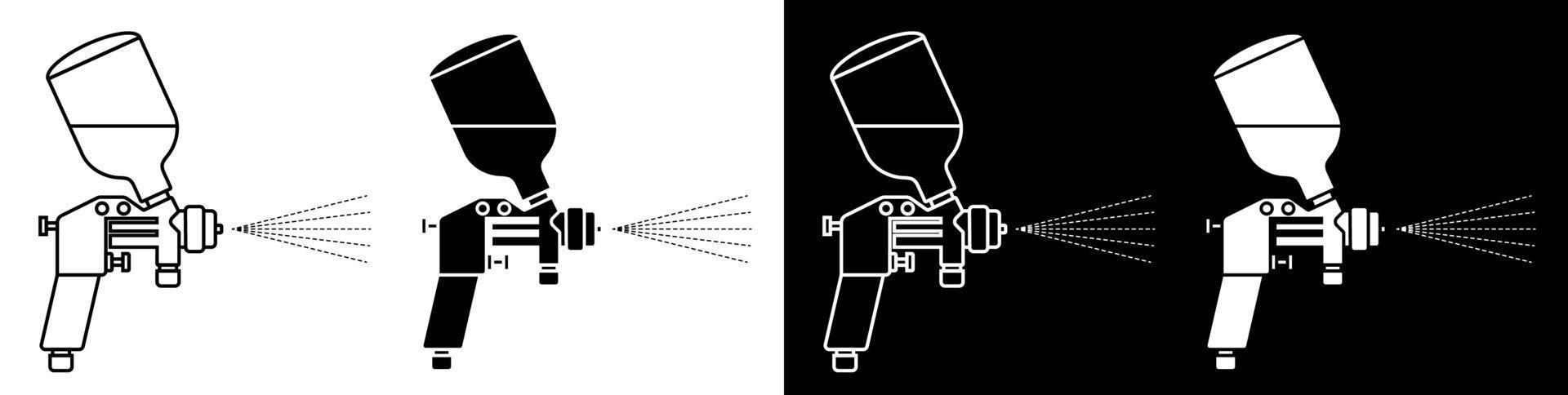 Aérographe pour peindre une voiture. correspondance précise des couleurs avant de peindre la voiture en atelier. icône de vecteur