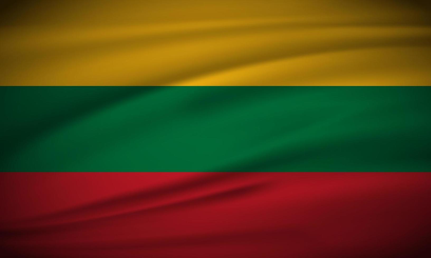 élégant fond de drapeau de lituanie réaliste. conception de la fête de l'indépendance de la lituanie. vecteur