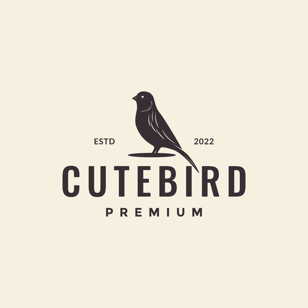 simple oiseau hipster canari logo design vecteur graphique symbole icône illustration idée créative