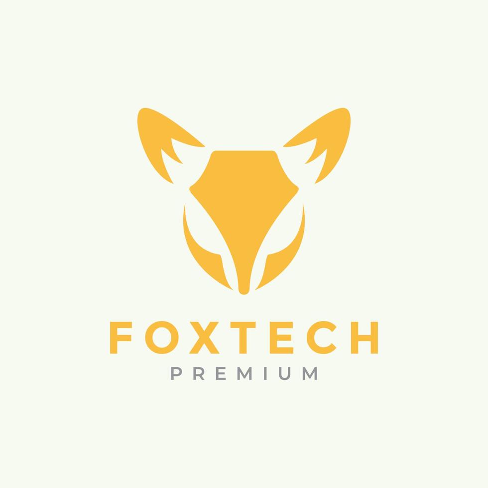 tête orange fox moderne plat minimal logo design vecteur graphique symbole icône illustration idée créative