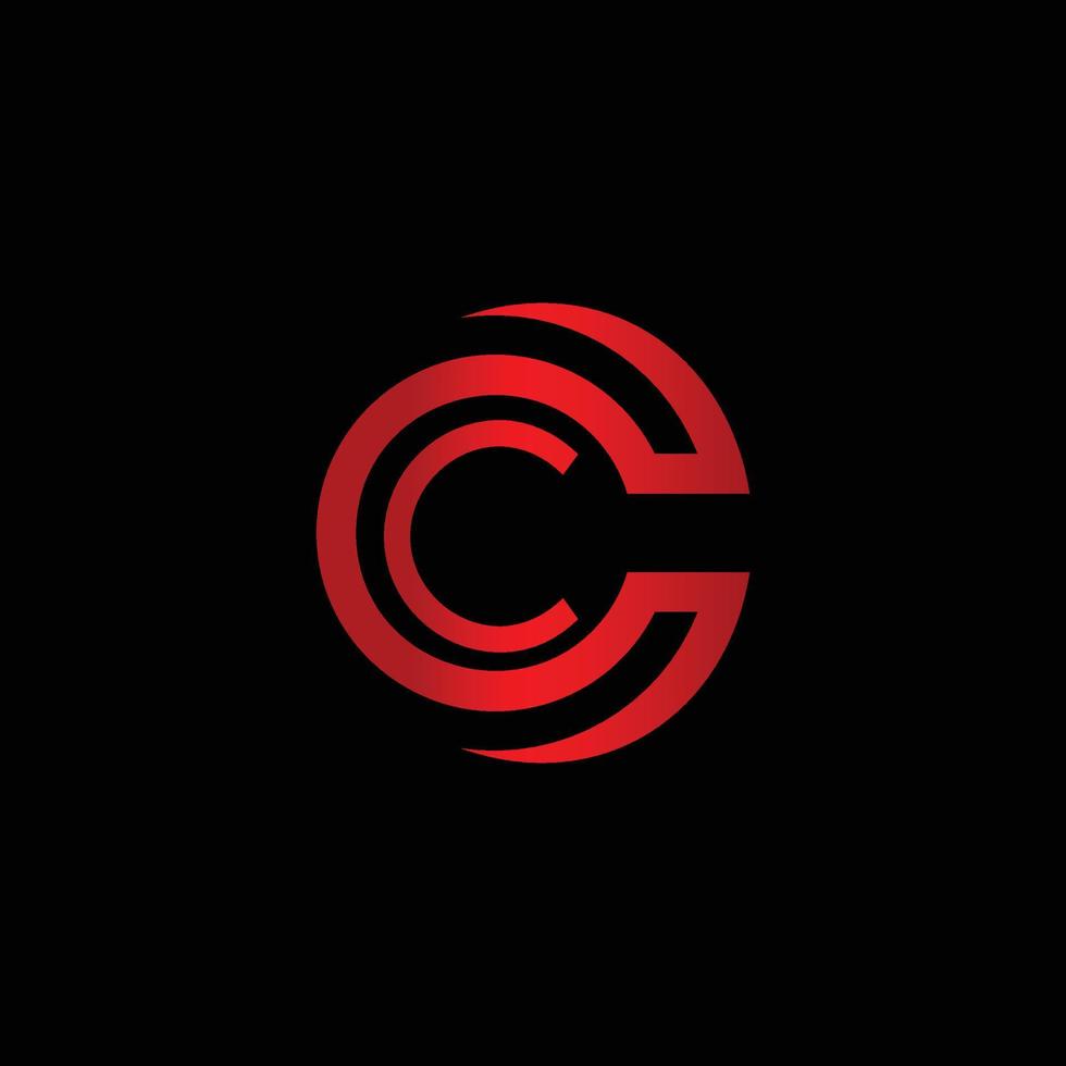 c logo créatif moderne alphabet minimal lettre initiale marque monogramme modifiable en format vectoriel