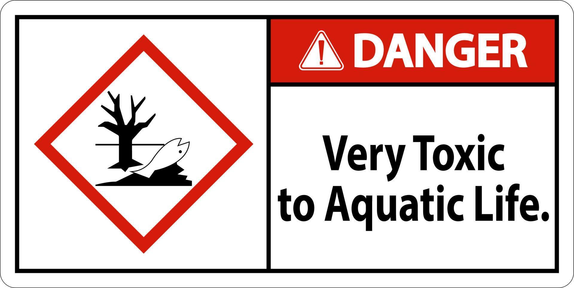 danger très toxique pour la vie aquatique signe sur fond blanc vecteur