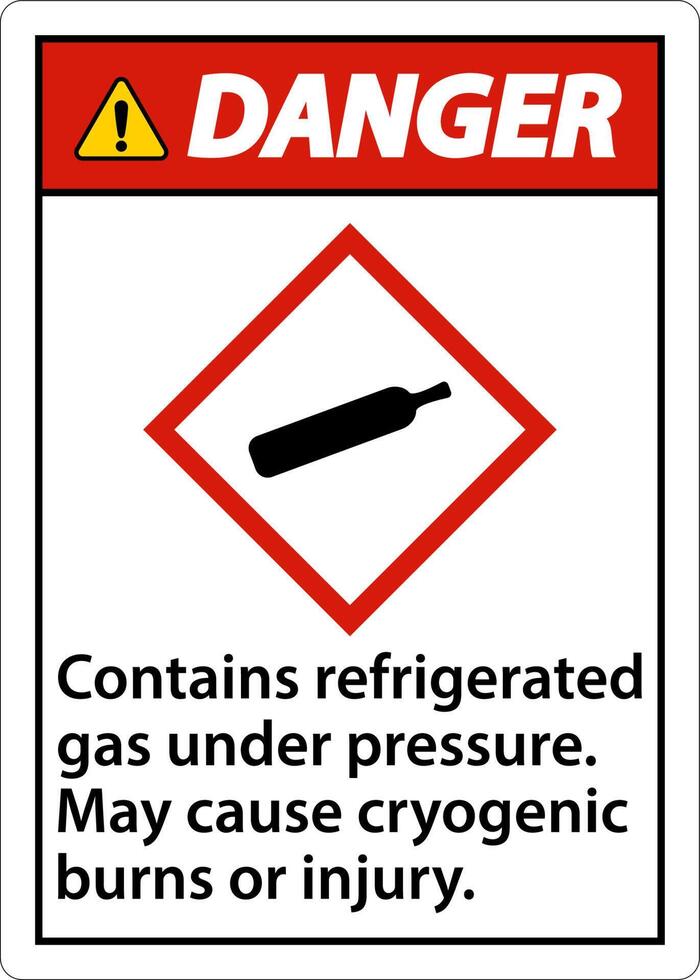 danger contient du gaz réfrigéré sous pression signe ghs vecteur