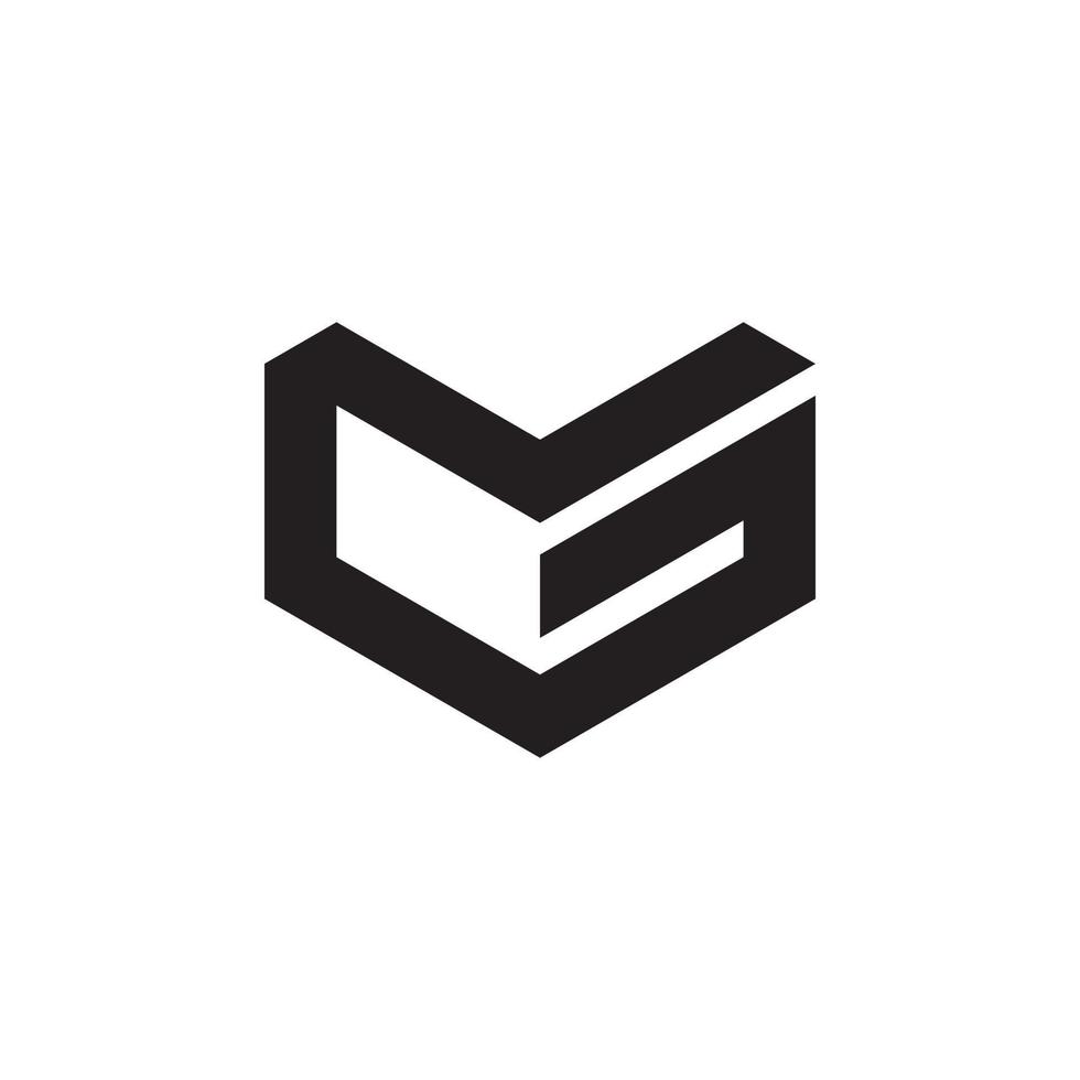 vecteur de conception de logo de lettre initiale gm ou mg