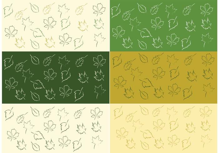 Ensemble de motifs de feuilles de vecteur gratuit