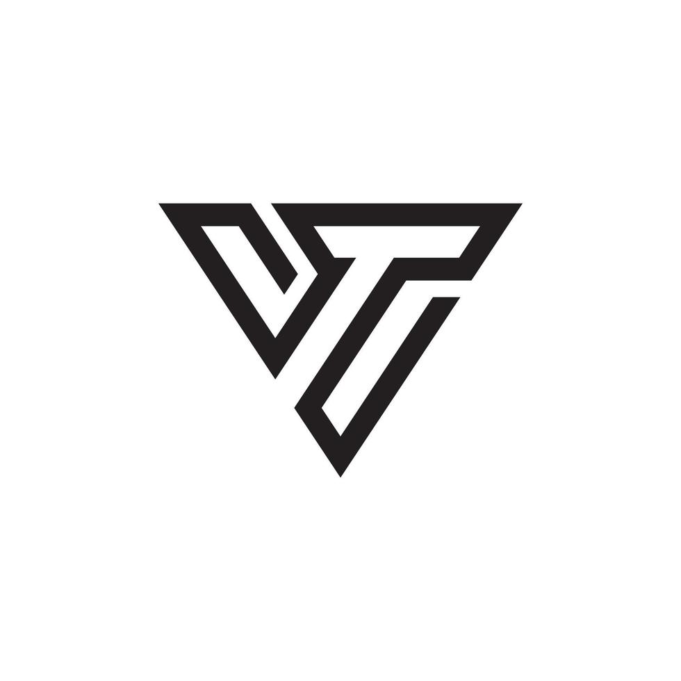 vecteur de conception de logo de lettre initiale vt ou tv.