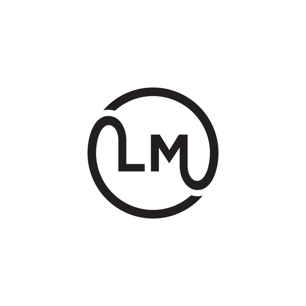 vecteur de conception de logo de lettre initiale lm ou ml