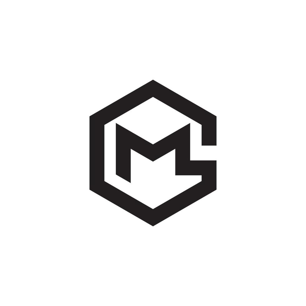 vecteur de conception de logo de lettre initiale gm ou mg