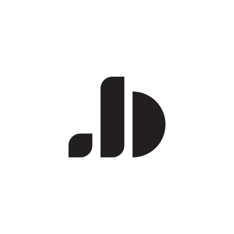 modèle de conception de logo de lettre initiale jd ou dj. vecteur