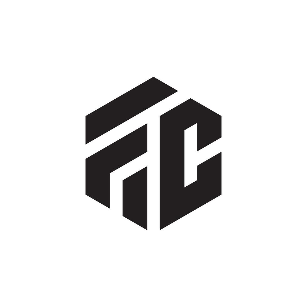 fc ou cf vecteur de conception de logo de lettre initiale.