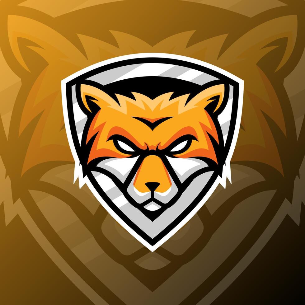 illustration graphique vectorielle d'un renard dans le style de logo esport. parfait pour l'équipe de jeu ou le logo du produit vecteur