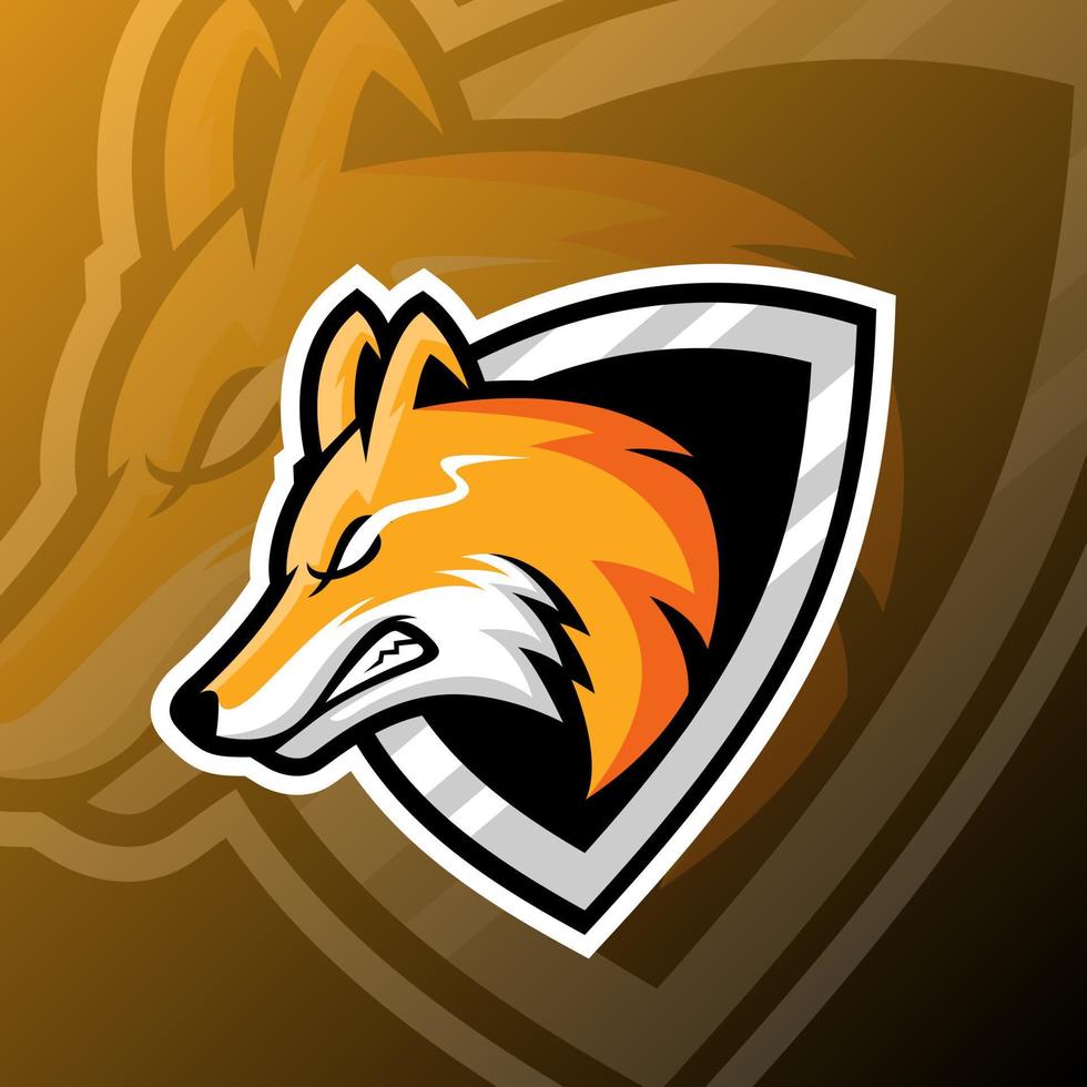 illustration graphique vectorielle d'un renard dans le style de logo esport. parfait pour l'équipe de jeu ou le logo du produit vecteur