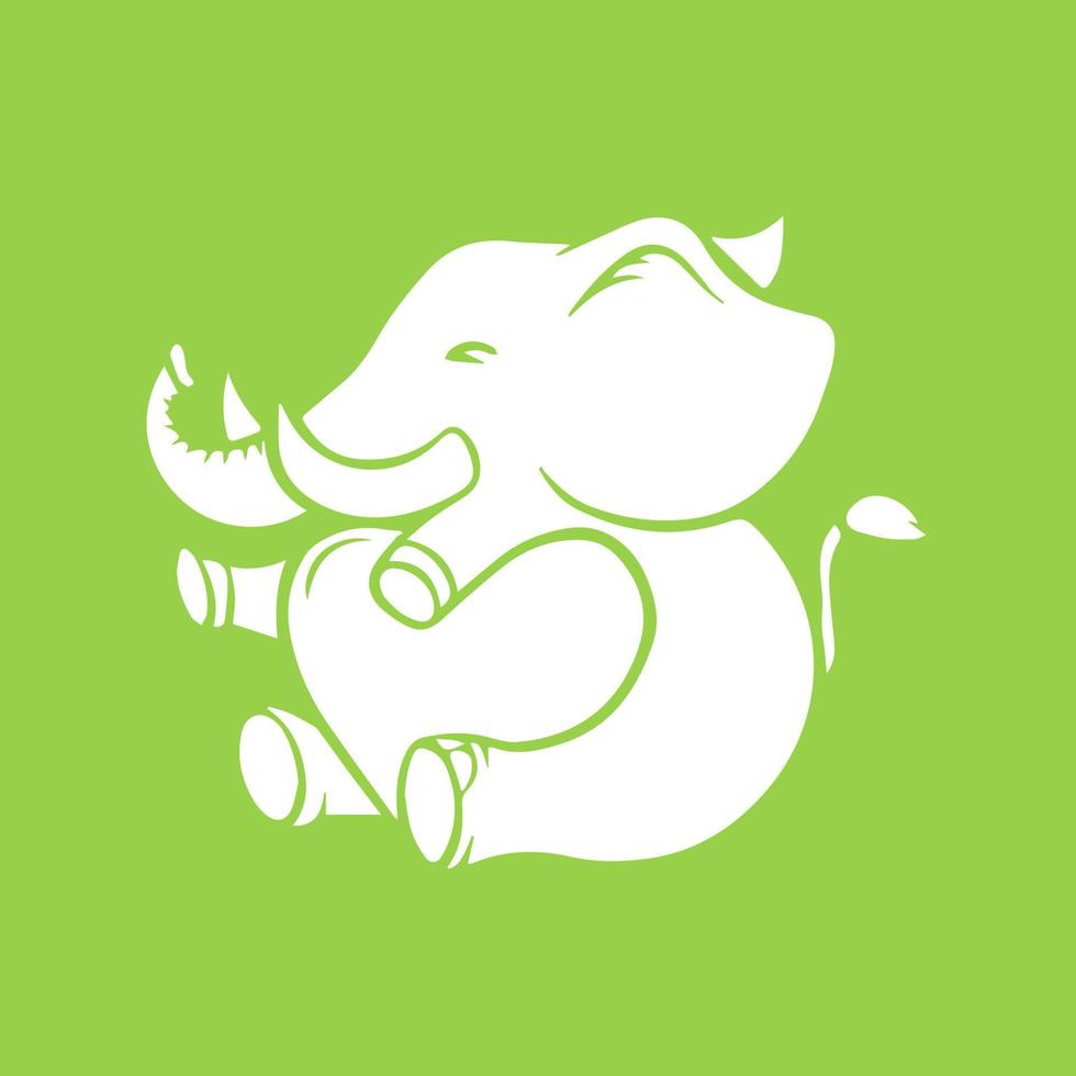 mignon bébé éléphant avec amour dessin animé dessiné à la main style illustration vectorielle gratuite vecteur