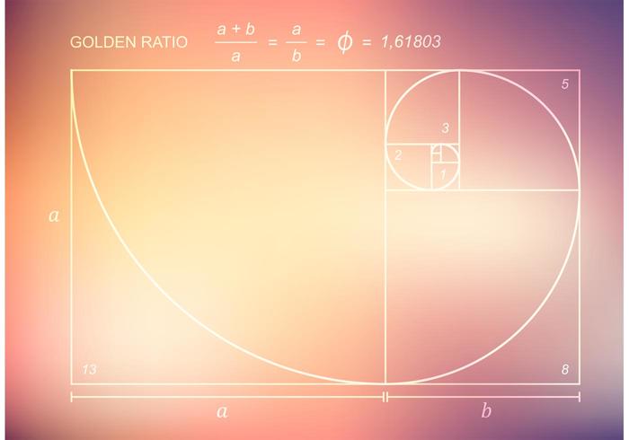 Ratio d'or de vecteur gratuit sur fond flou