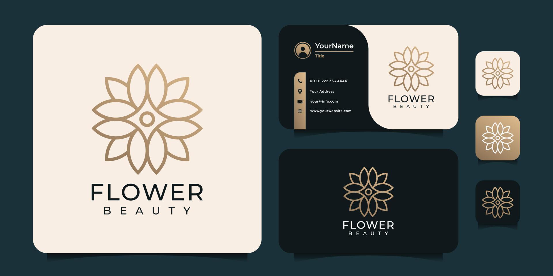 fleur de beauté minimaliste logo méditation mariage affaires vecteur