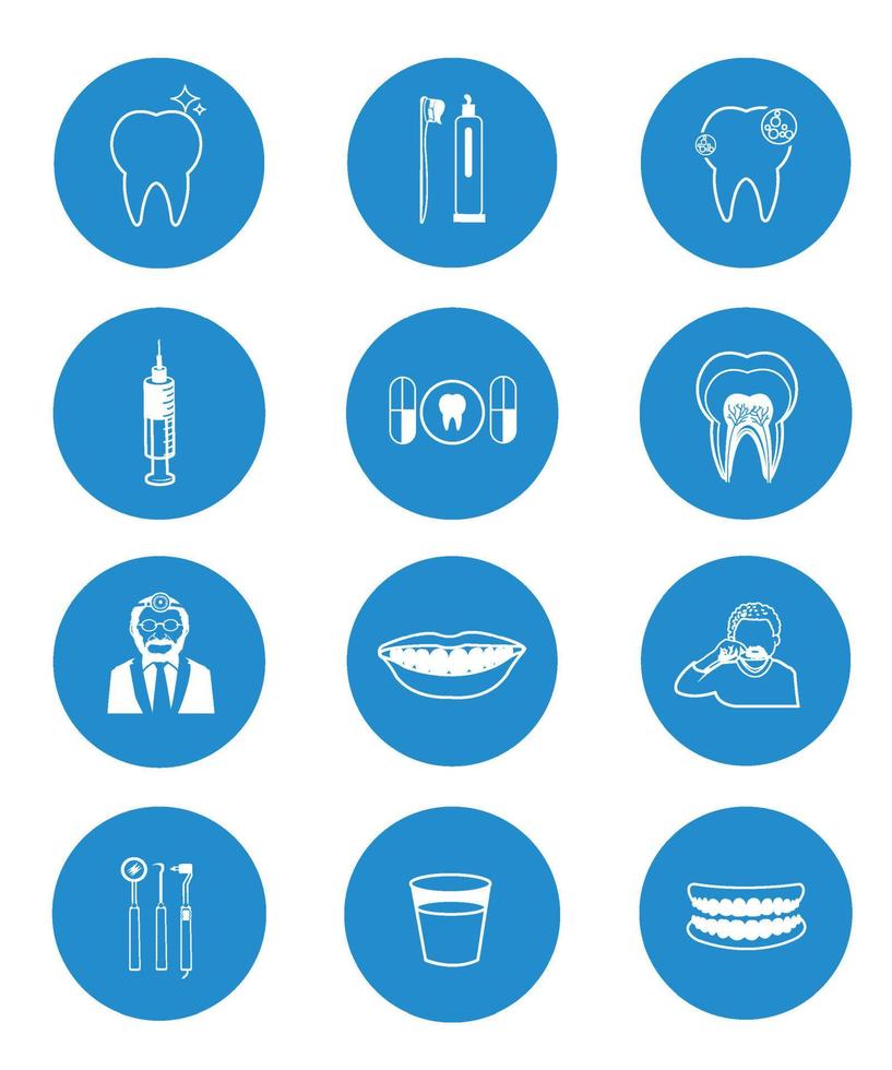 collection d & # 39; icônes dentaires vecteur