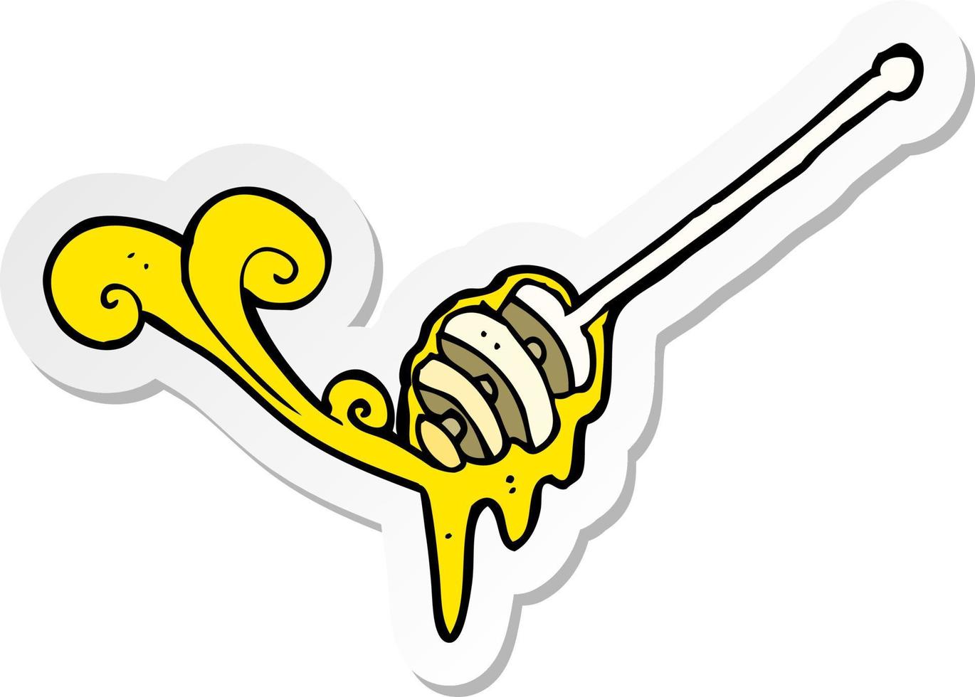 autocollant d'un bâton de miel de dessin animé vecteur