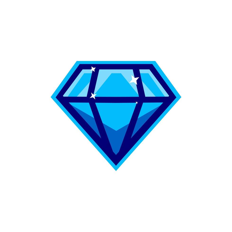 icône de diamant plat isolé pour le jeu, l'interface, l'autocollant, l'application, etc. le signe est fait dans un style cartoon avec des couleurs vives. vecteur