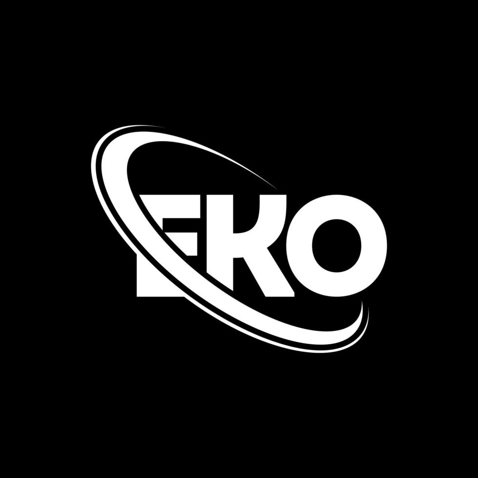 logo eko. lettre eko. création de logo de lettre eko. initiales logo eko liées avec un cercle et un logo monogramme majuscule. typographie eko pour la technologie, les affaires et la marque immobilière. vecteur