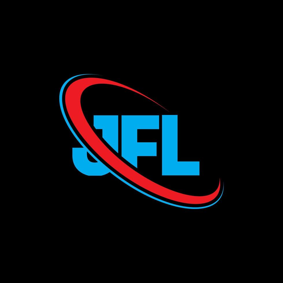 logo Jfl. lettre jfl. création de logo de lettre jfl. initiales logo jfl liées avec un cercle et un logo monogramme majuscule. typographie jfl pour la technologie, les affaires et la marque immobilière. vecteur