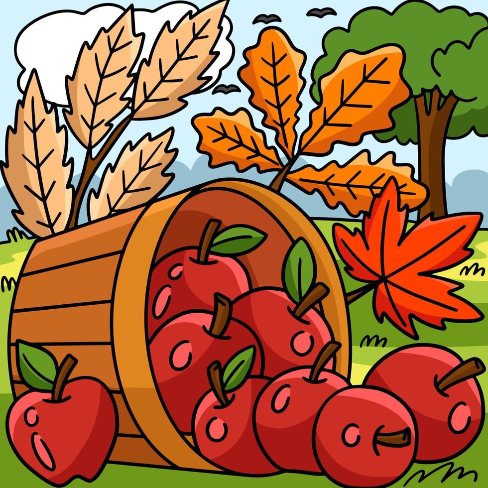 dessin animé de pomme de thanksgiving vecteur