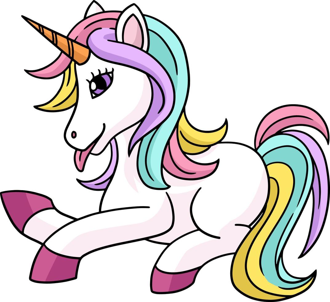 pose licorne dessin coloré clipart vecteur