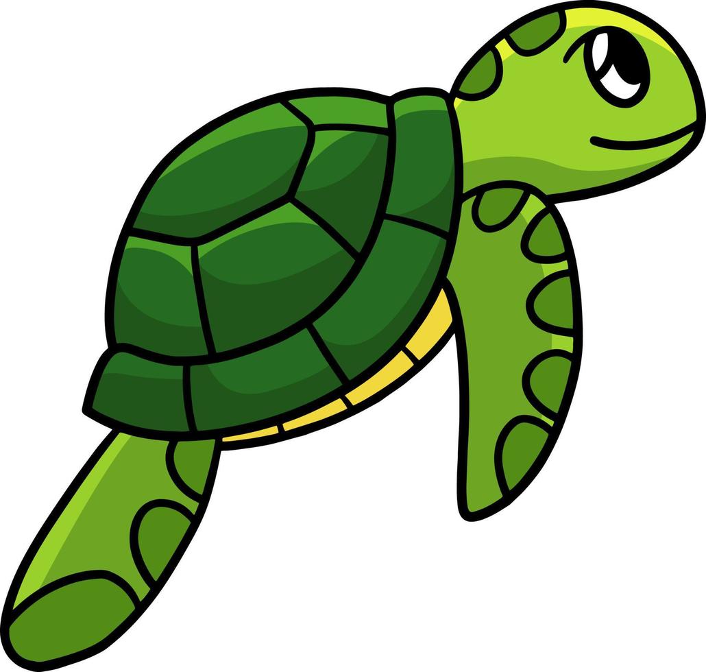 tortue de mer dessin animé couleur clipart illustration vecteur