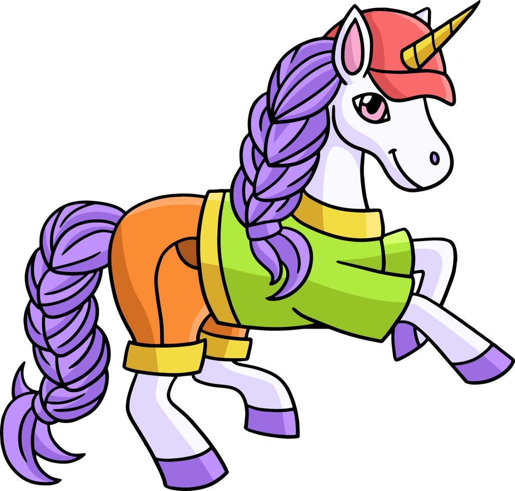 sauter la licorne dessin coloré clipart vecteur