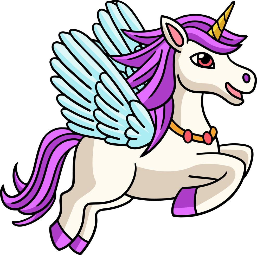 licorne volante dessin animé coloré clipart vecteur