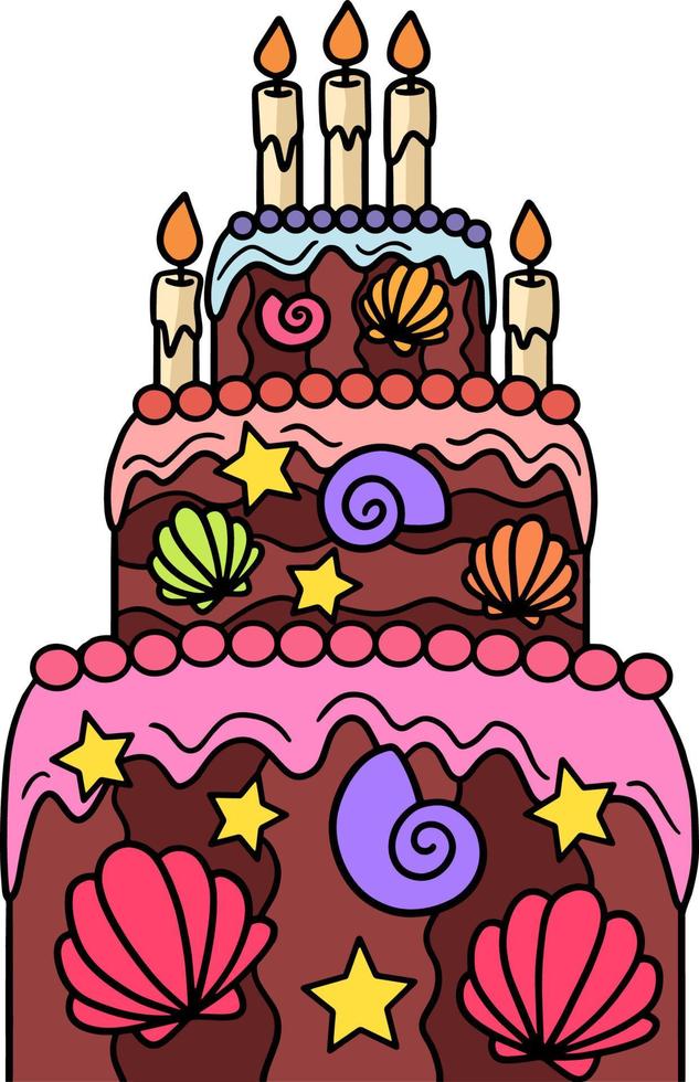 gâteau d'anniversaire dessin coloré clipart vecteur